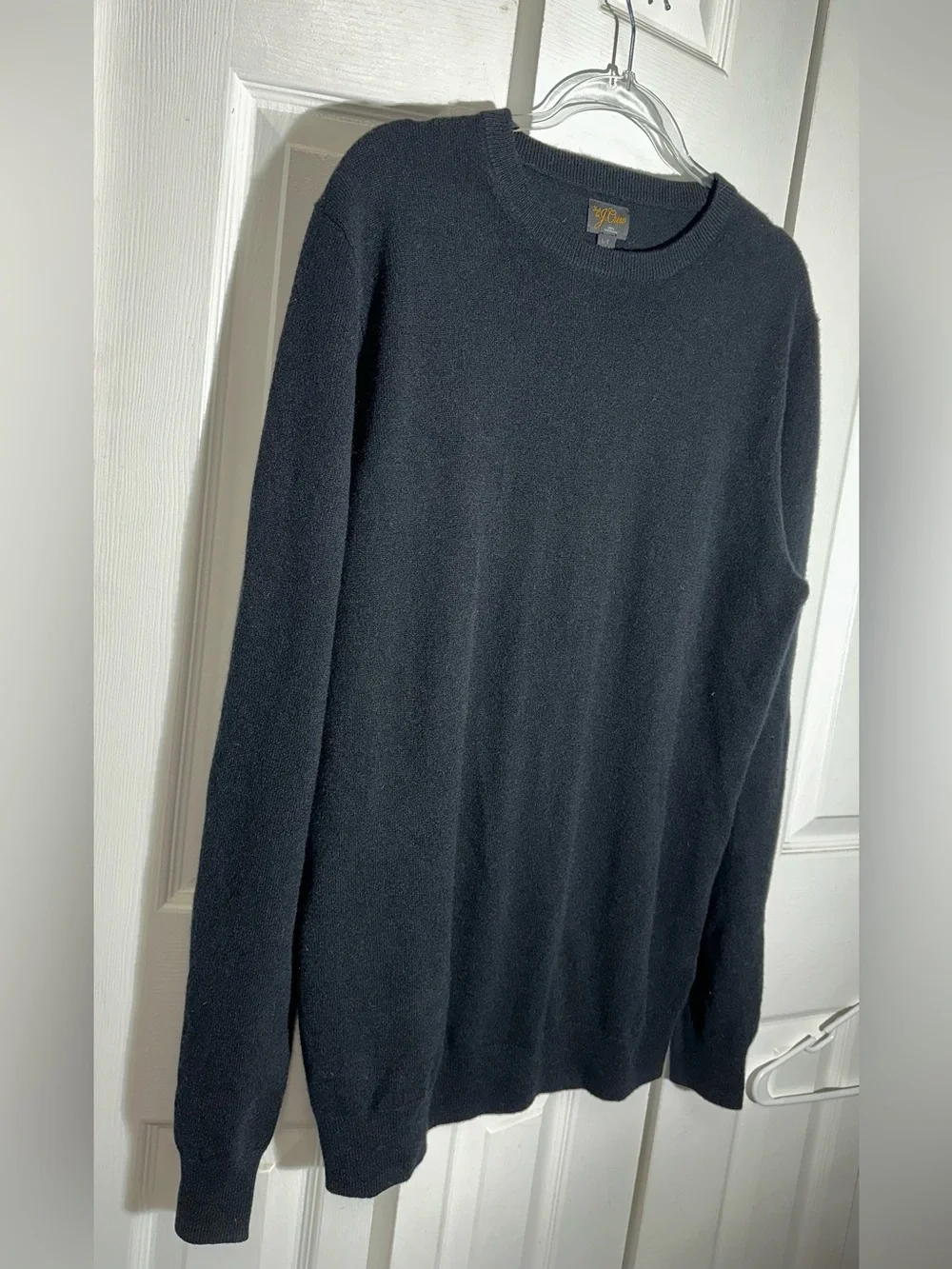 NEW J Crew Sweater Mens Large Black 100% Cashmere Crewneck Pullover Sweater AA22